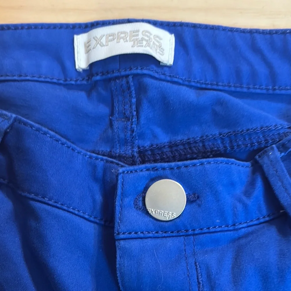 Express Blue Skinny Jeans with Tapered Leg - Picture 3 of 4